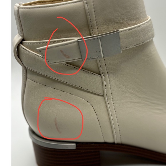 Calvin Klein Women's Dwayne Casual Block Heel Bootie Chic Cream Size‎ 9 - Picture 11 of 12